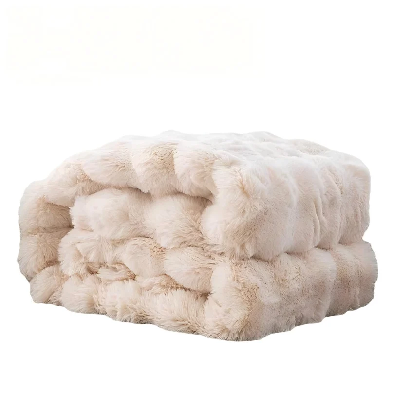 Luxury Tuscan Rabbit Wool Faux Fur Blanket China Wholesale Supplier