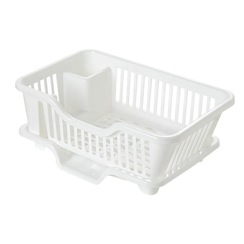Plastic Kitchen Dish Drying Rack With Cutlery Holder