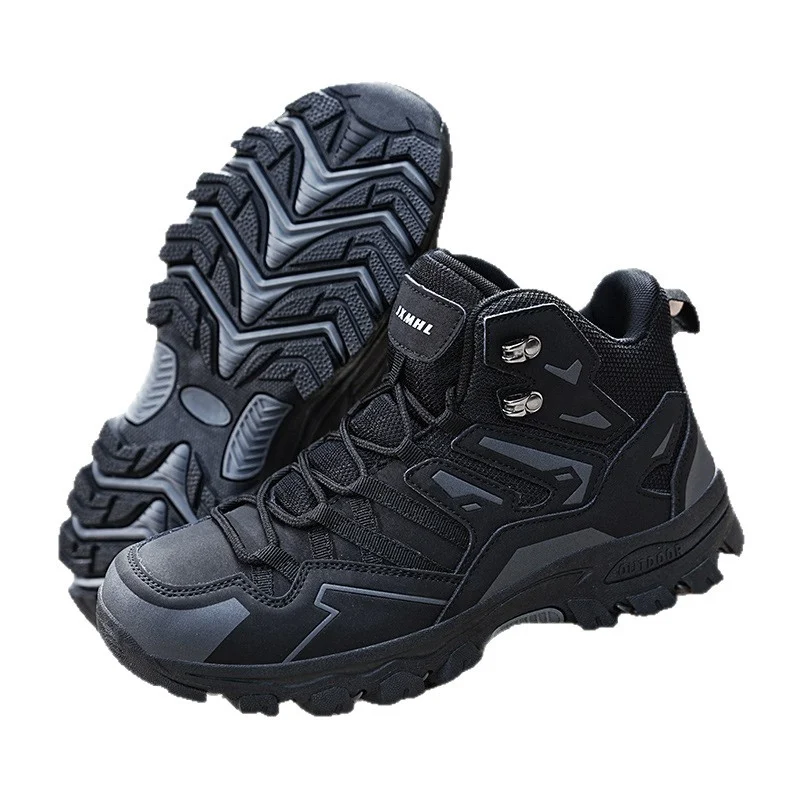 China Factory Wholesale Custom High Top Rubber Sole Hiking Trekking Shoes Supplier