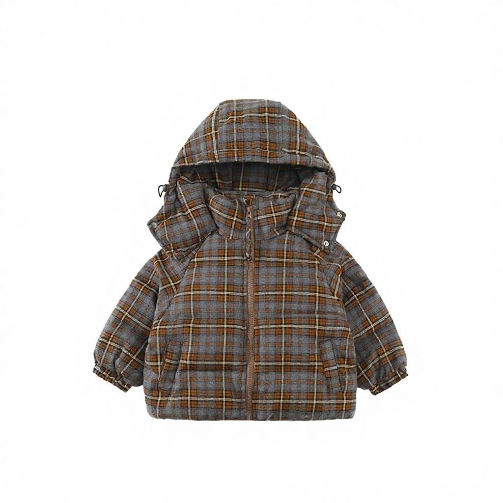 Garment Dyed Plaid Children's Hooded Garment, China Wholesale Supplier with Custom & OEM Service