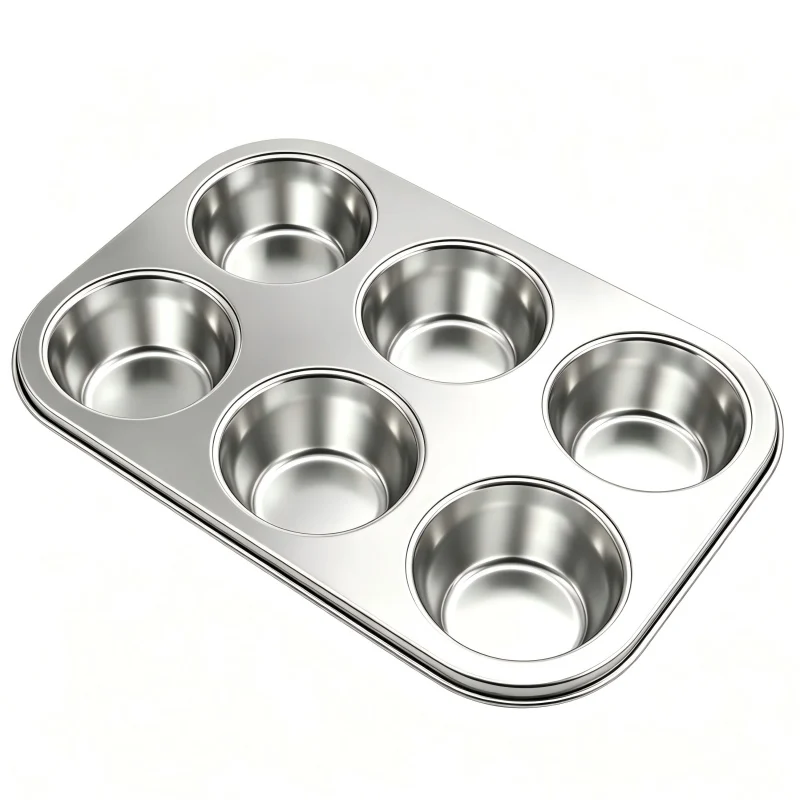 China Manufacturer Custom 6/12-Cup Stainless Steel Cupcake Tray