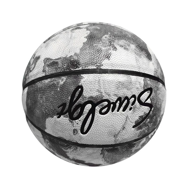 Factory Direct Cross-Border Basketball, Multi Color Marble Print Standard Match Ball Bulk Supply