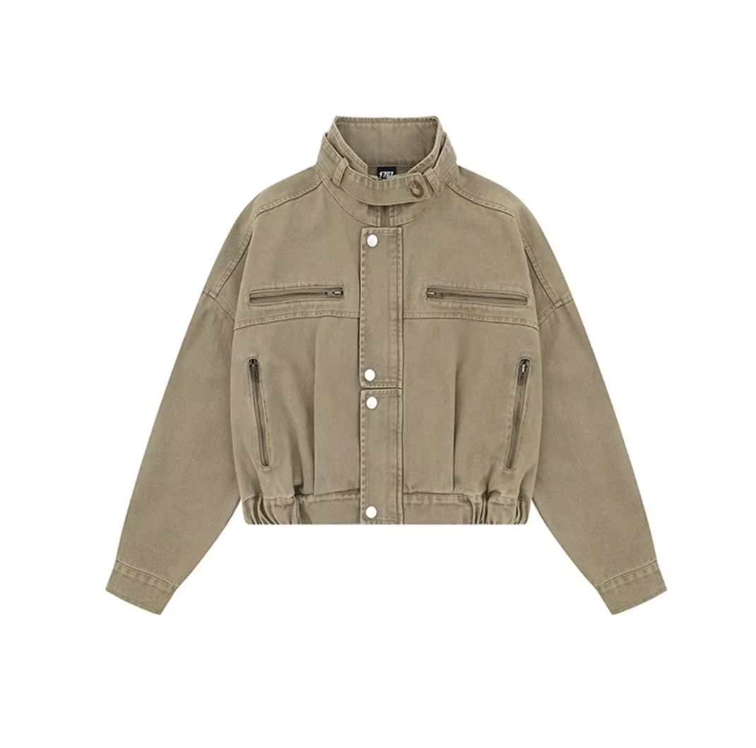 China Manufacturer Supplies American Style Vintage Coffee Color Tooling Jacket Wholesale OEM Custom