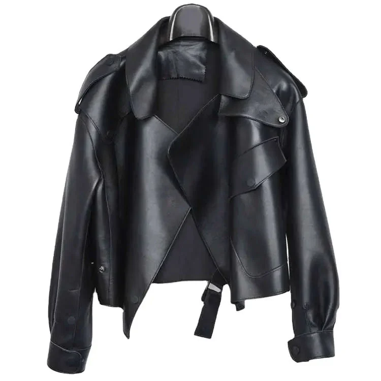 Trendy Real Leather Jacket for Women, China Wholesale Exporter Providing OEM & Custom Service