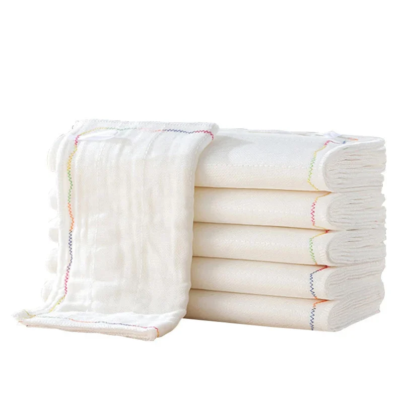 12-Layer Pure Cotton Gauze Kitchen Dish Cloth Rainbow Edge Oil Resistant Cleaning Towel