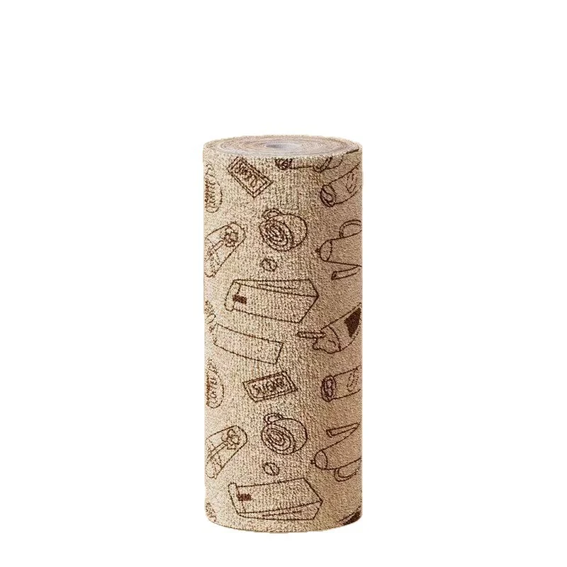 Antibacterial Disposable Kitchen Cleaning Roll Wet Dry Dual Use Printed Lazy Dish Cloth