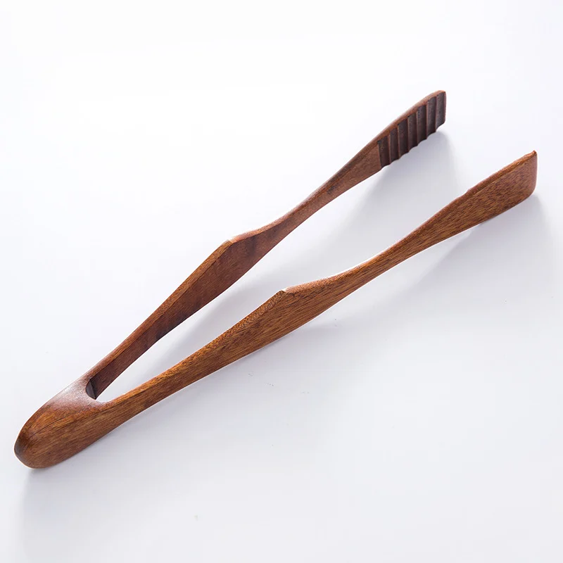 China Natural Wood Food Tongs, 27cm, Two Styles for Bakery & BBQ