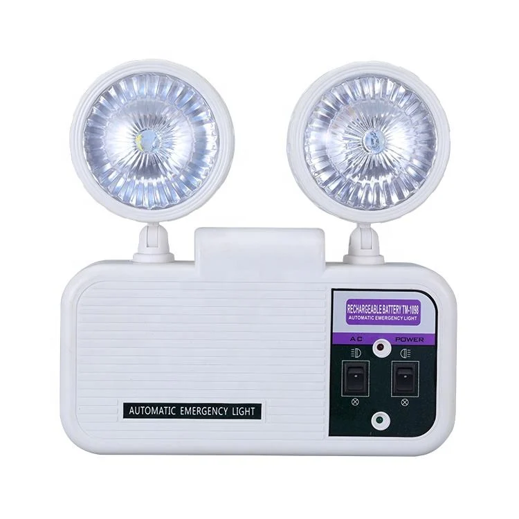 Twin Head Rechargeable Fire Emergency Light with Battery Backup Wholesale OEM