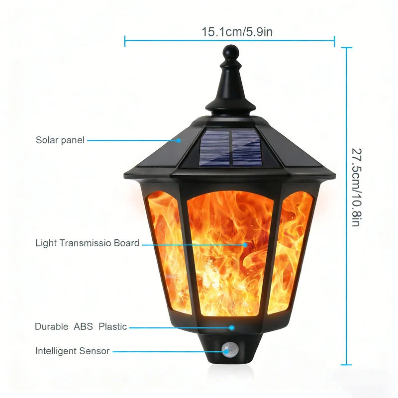 2-Pack Solar Landscape Wall Lamps China Manufacturer Wholesale OEM