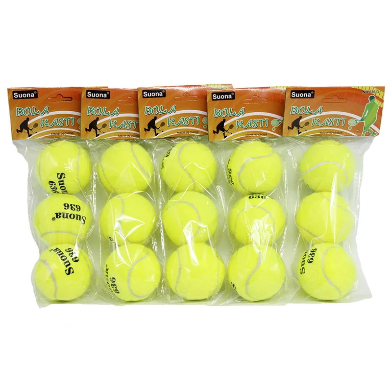 Wholesale Suona Polyester Felt Training Tennis Balls 3pcs OPP Bag Pack Custom Logo Available