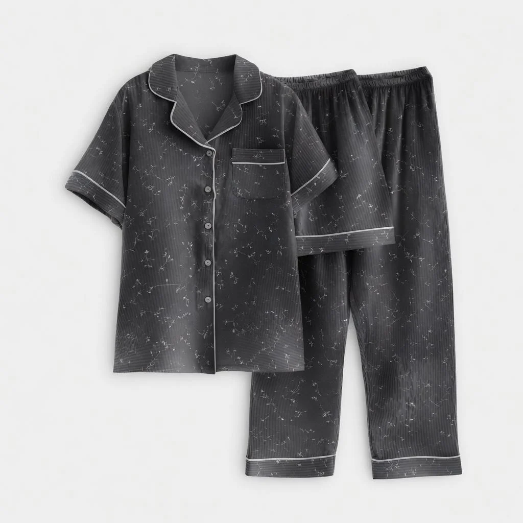 China Factory Wholesale OEM Custom Women Satin Pajama Set Exporter