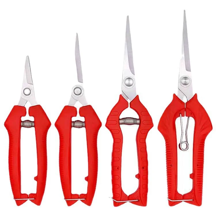 3 Sizes Red Plastic Handle Fruit Harvest Scissors For Grape Orange Apple Cross-border E-commerce Resale