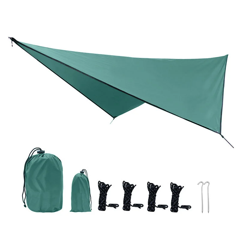 210T Grid Polyester Diamond Camping Tarp, PU2000 Waterproof Outdoor Sun Shelter Wholesale