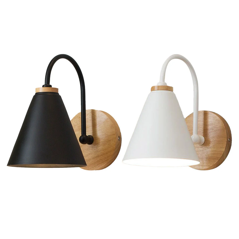 Simple Nordic Wooden Base Bedroom Wall Lamp, China Wholesale Supplier Offering OEM & Custom Service