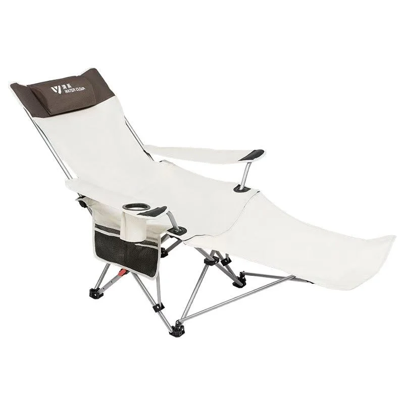 China Factory Wholesale 5-Position Adjustable Folding Outdoor Lounge Chair With Cup Holder