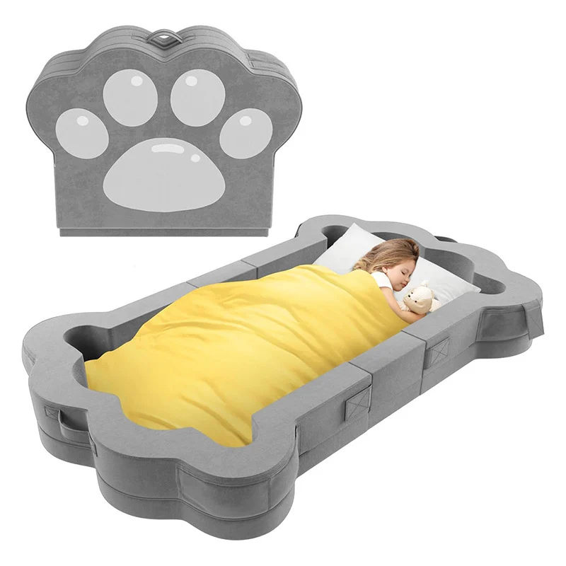 Portable Foldable Kids Sponge Sleeping Bed With Storage Pocket For Outdoor Camping Bulk Order