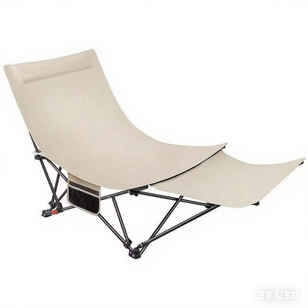 China Wholesale 4-Position Adjustable Folding Outdoor Moon Lounge Chair With Side Storage Pocket
