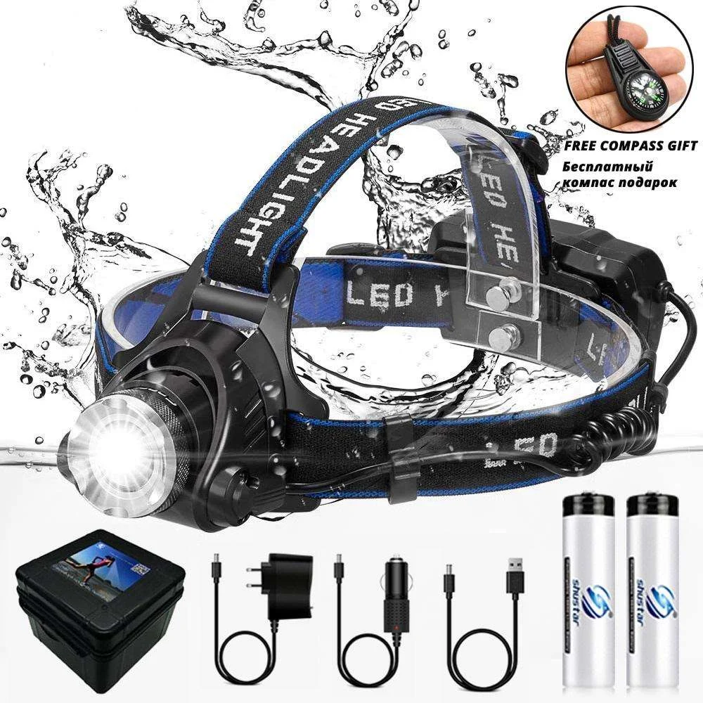 Multi-Mode Sensor LED Head Torch, USB Charging for Fishing Hiking