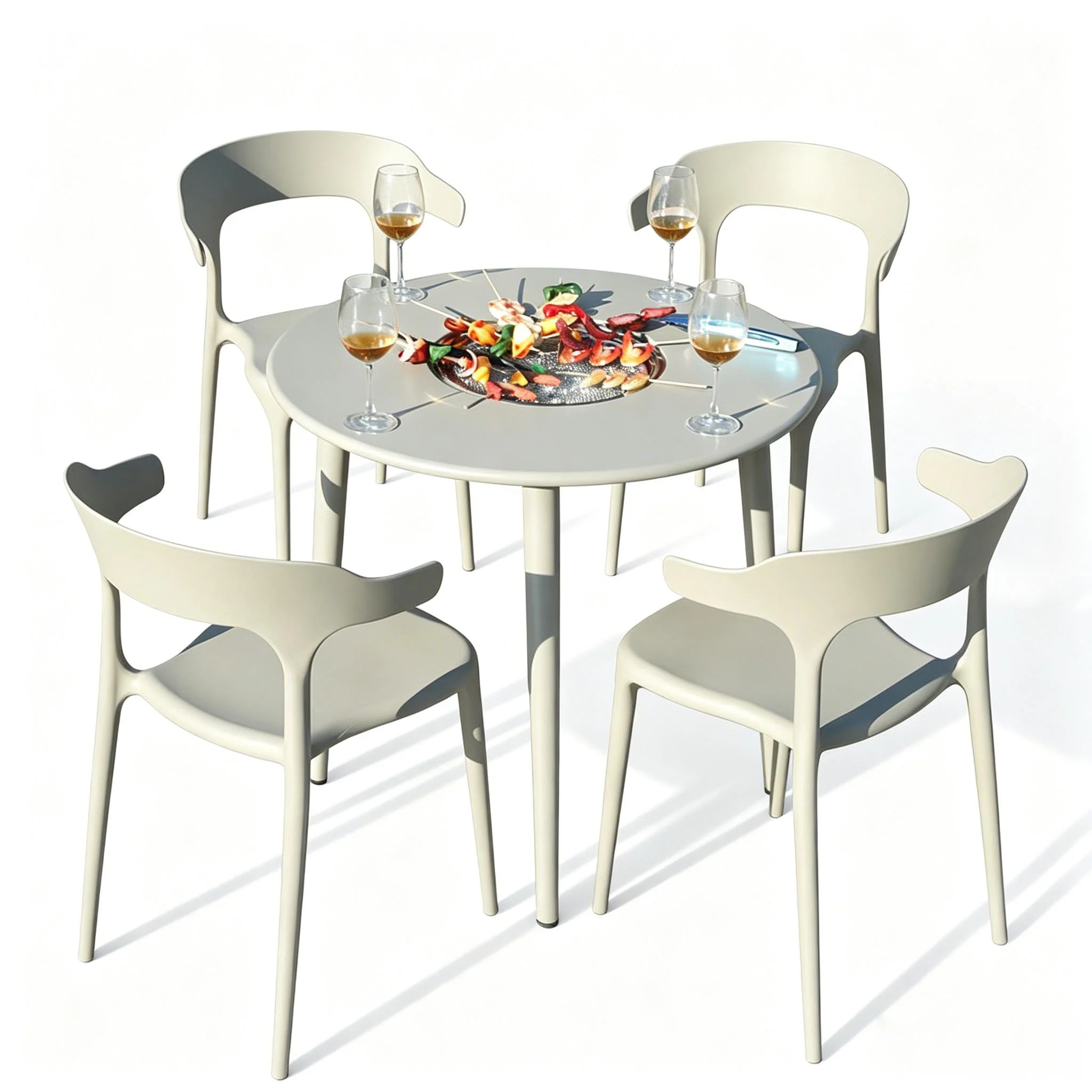 Carbon Steel Outdoor Dining Set Supplier China Metal Patio Furniture Wholesale