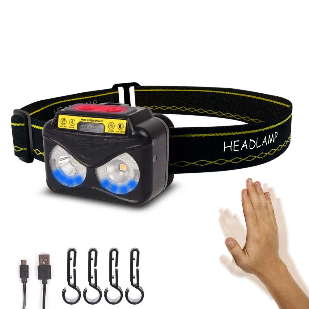 1000LM IP67 Waterproof IR Motion Sensor Headlamp, Zoomable Beam 500-600M
