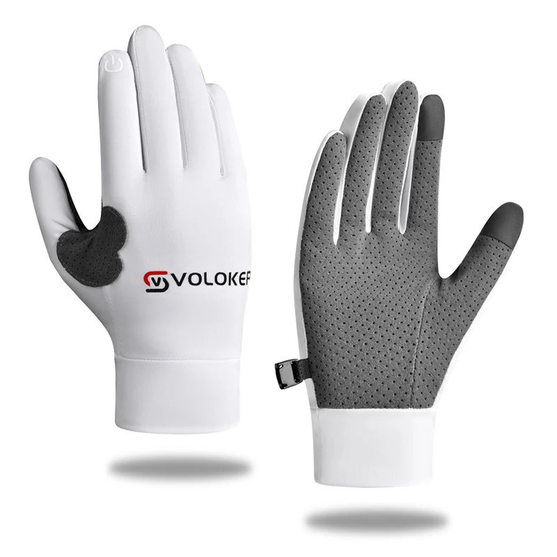 China Supplier Wholesale Polyester Touch Screen Anti-slip Sun Protection Cycling Gloves OEM Custom