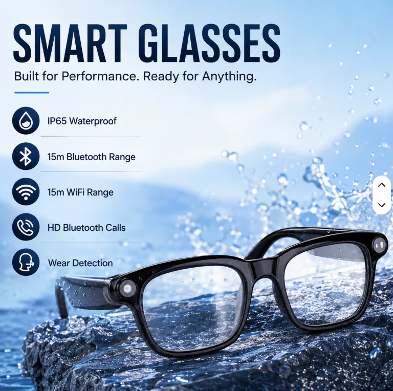 China Manufacturer Wholesale 1080P HD Smart AI Camera Glasses Support OEM Custom Export