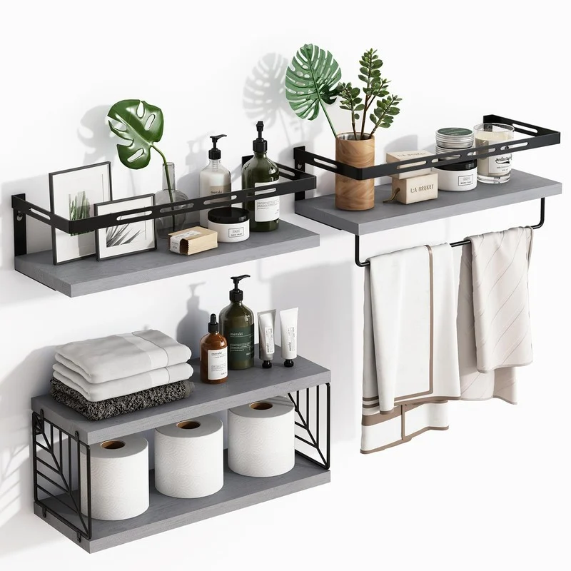 China Factory Wholesale Wooden 3+1 Layer Floating Shelf