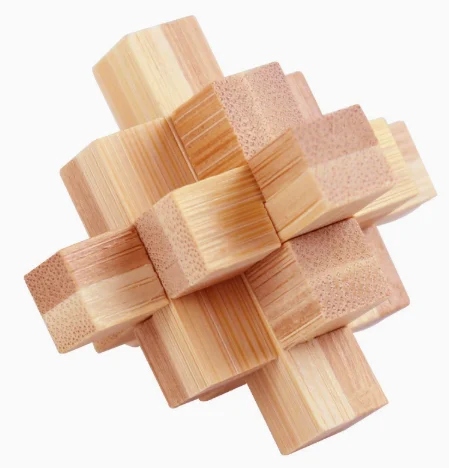 Wholesale Bamboo Kongming Lock Puzzle Toy, Custom OEM Factory