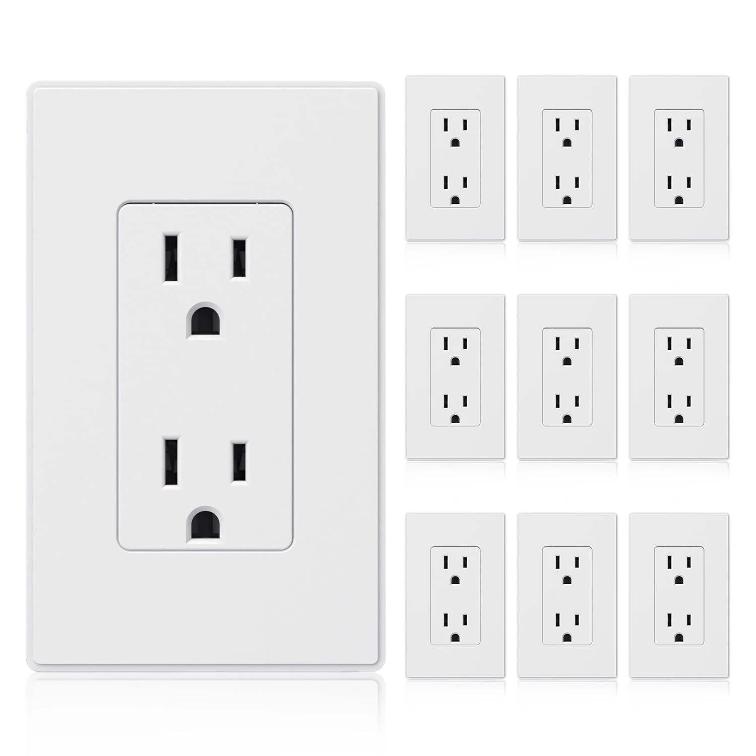 China Manufacturer Wholesale OEM Matte White 15A 125V Duplex Wall Receptacle Exporter