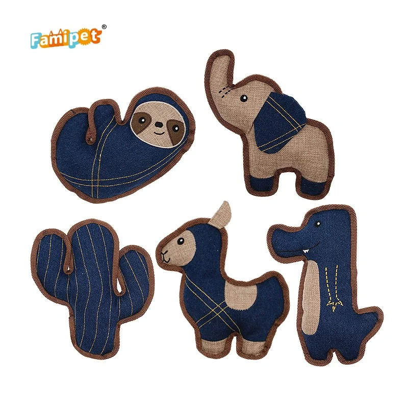 China Wholesale Custom Denim Animal Squeaky Dog Toy