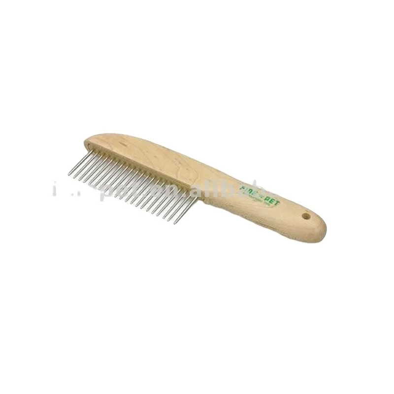 China Factory Wholesale OEM Natural Wood Steel Pet Comb