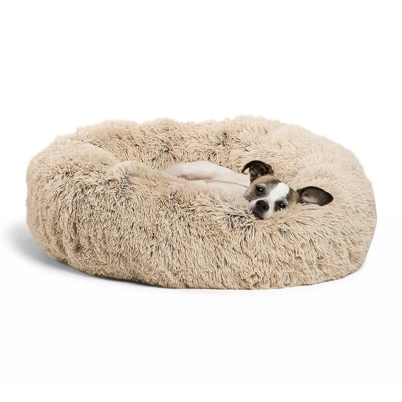 China Wholesale Plush Round Pet Bed No Assembly Factory