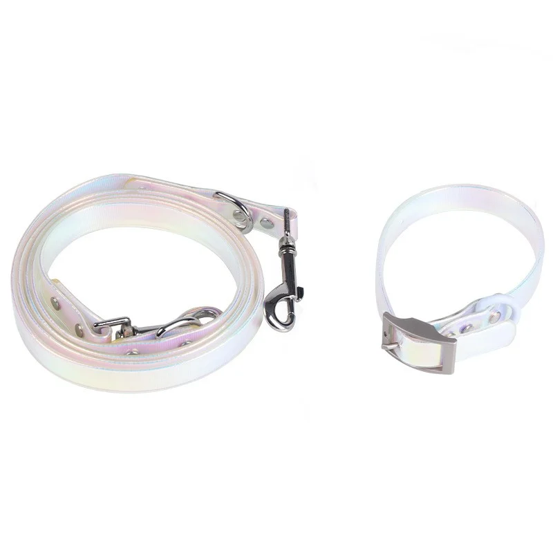 China Wholesale Custom Iridescent PVC Pet Collar Leash Set