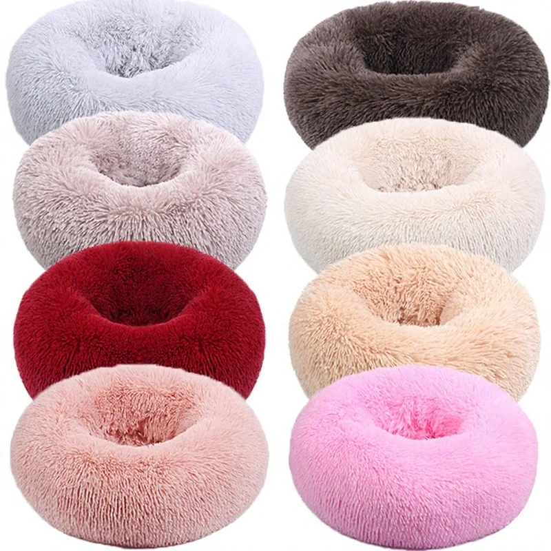 Wholesale China Manufacturer Plush Thick Warm Round Pet Bed