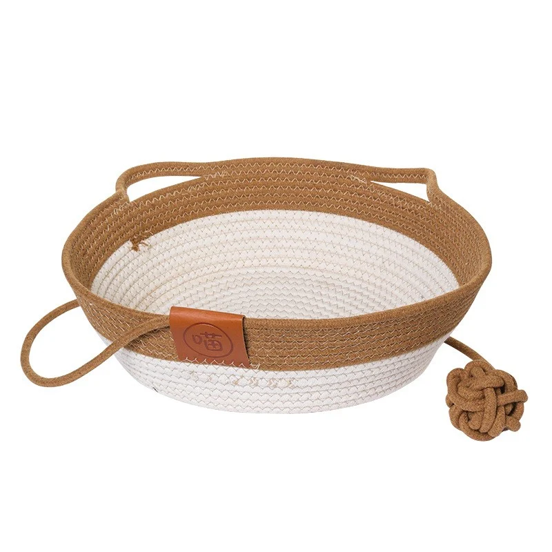 China Wholesale Hand Woven Rattan Round Pet Bed Supplier