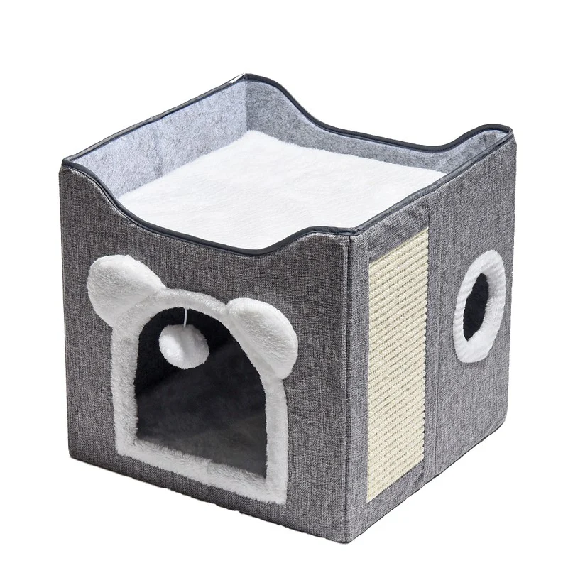 China Supplier Eco Felt Foldable Enclosed Cat Bed Wholesale