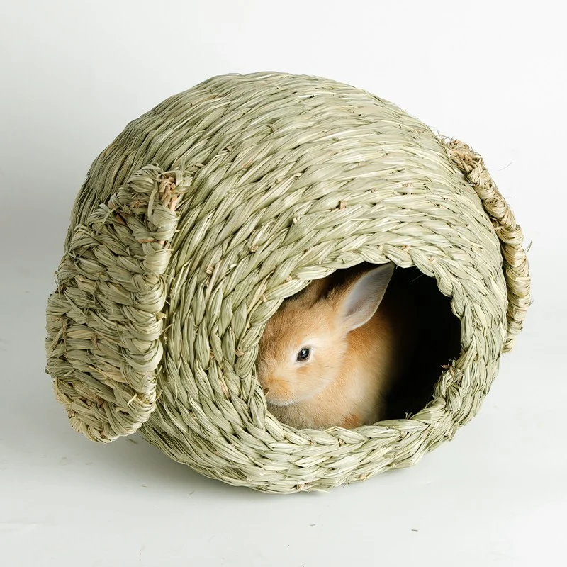China Wholesale Hand Woven Light Green Straw Pet House