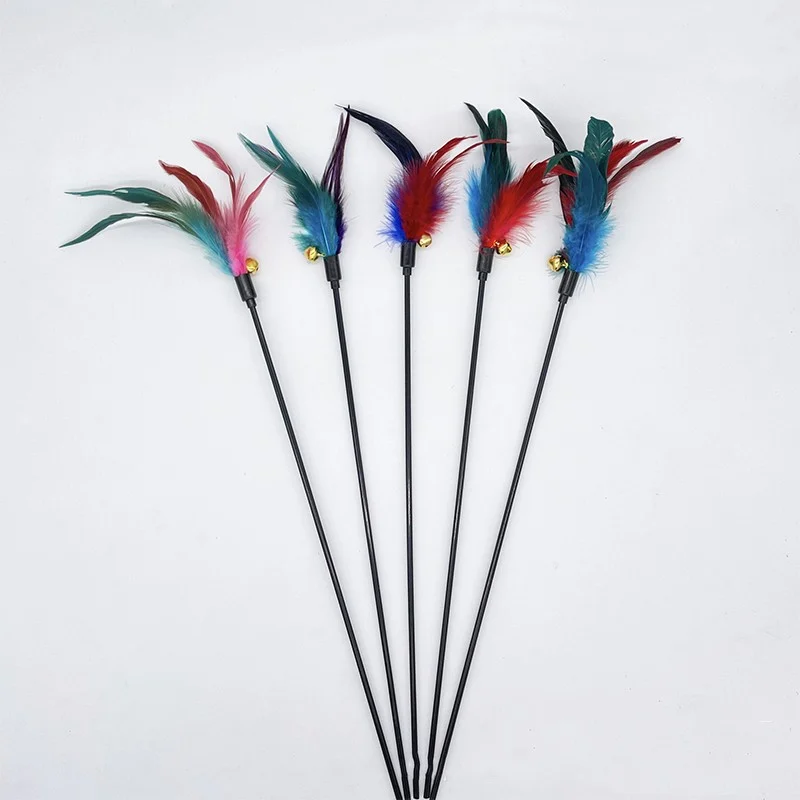 China Wholesale PVC Feather Bell Cat Teaser Toy Supplier
